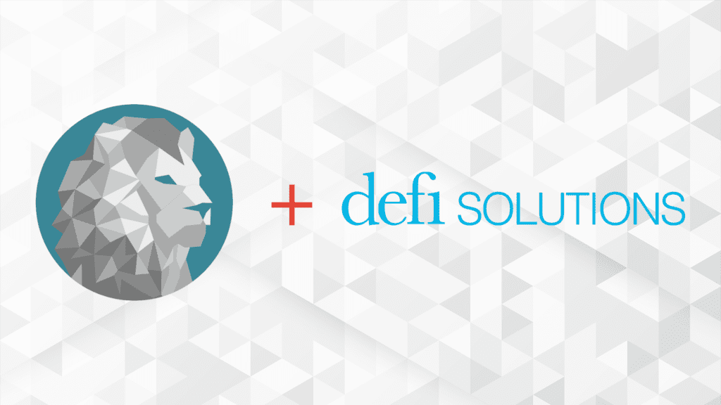 Image of F&I Sentinel lion and the defi SOLUTIONS logo